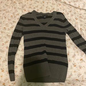 Stripped blue and grey sweater